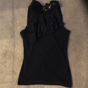 Gorgeous WHBM top. Black, XS. Flower is pinned and can be removed